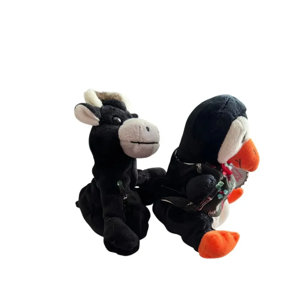 VTG 1998 Coca Cola‎ Toro And Penguin Bean Bag Plush New With Tags Lot of 2